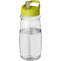 H2O Active® Pulse 600 ml spout lid sport bottle, Transparent / Lime