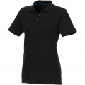 Beryl short sleeve women's organic recycled polo, Solid black