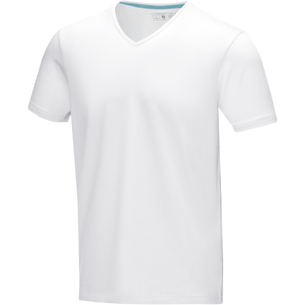 Logo trade promotional merchandise image of: Kawartha short sleeve men's organic V-neck t-shirt