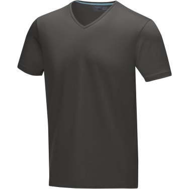 Logo trade advertising products image of: Kawartha short sleeve men's organic V-neck t-shirt