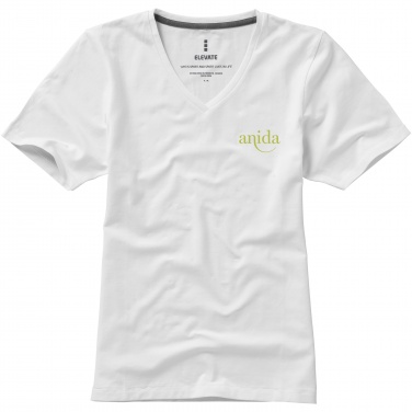 Logo trade promotional merchandise photo of: Kawartha short sleeve women's organic V-neck t-shirt