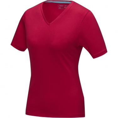 Logo trade promotional merchandise photo of: Kawartha short sleeve women's organic V-neck t-shirt