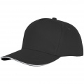 Ceto 5 panel sandwich cap, Solid black