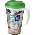 Brite-Americano® Grande 350 ml mug with spill-proof lid, White / Green