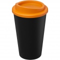 Americano® Eco 350 ml recycled tumbler, Solid black / Orange