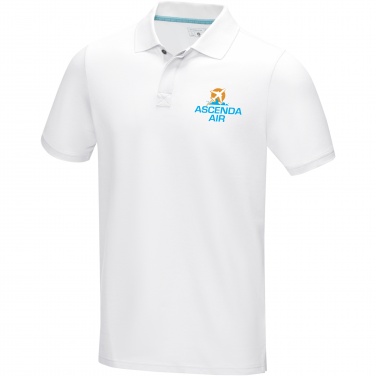 Logo trade promotional giveaways image of: Graphite short sleeve men’s organic polo