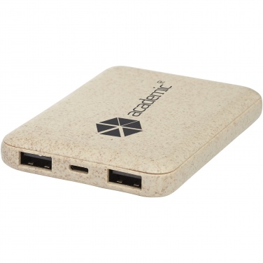 Logo trade business gift photo of: Asama 5000 mAh wheat straw power bank