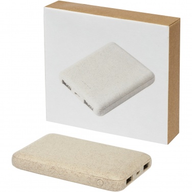 Logo trade promotional item photo of: Asama 5000 mAh wheat straw power bank