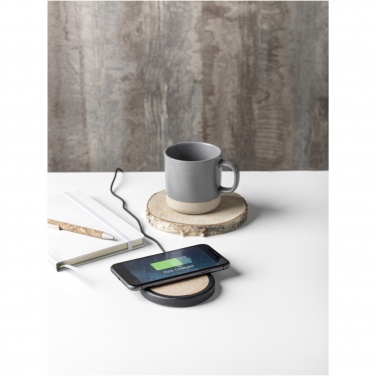 Logotrade promotional gift picture of: Kivi 10W limestone/cork wireless charging pad