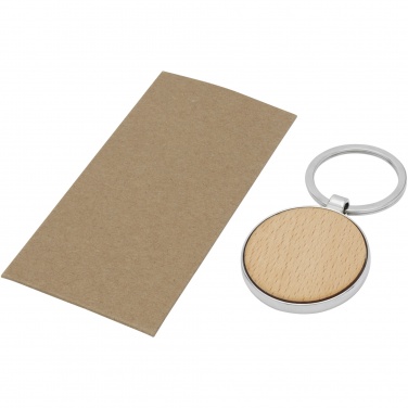 Logo trade business gifts image of: Moreno beech wood round keychain