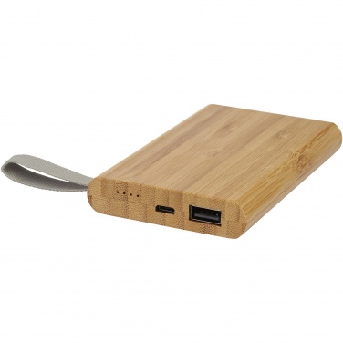 Logo trade corporate gifts image of: Tulda 5000 mAh bamboo power bank