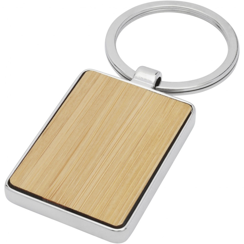 Logo trade promotional merchandise image of: Neta bamboo rectangular keychain