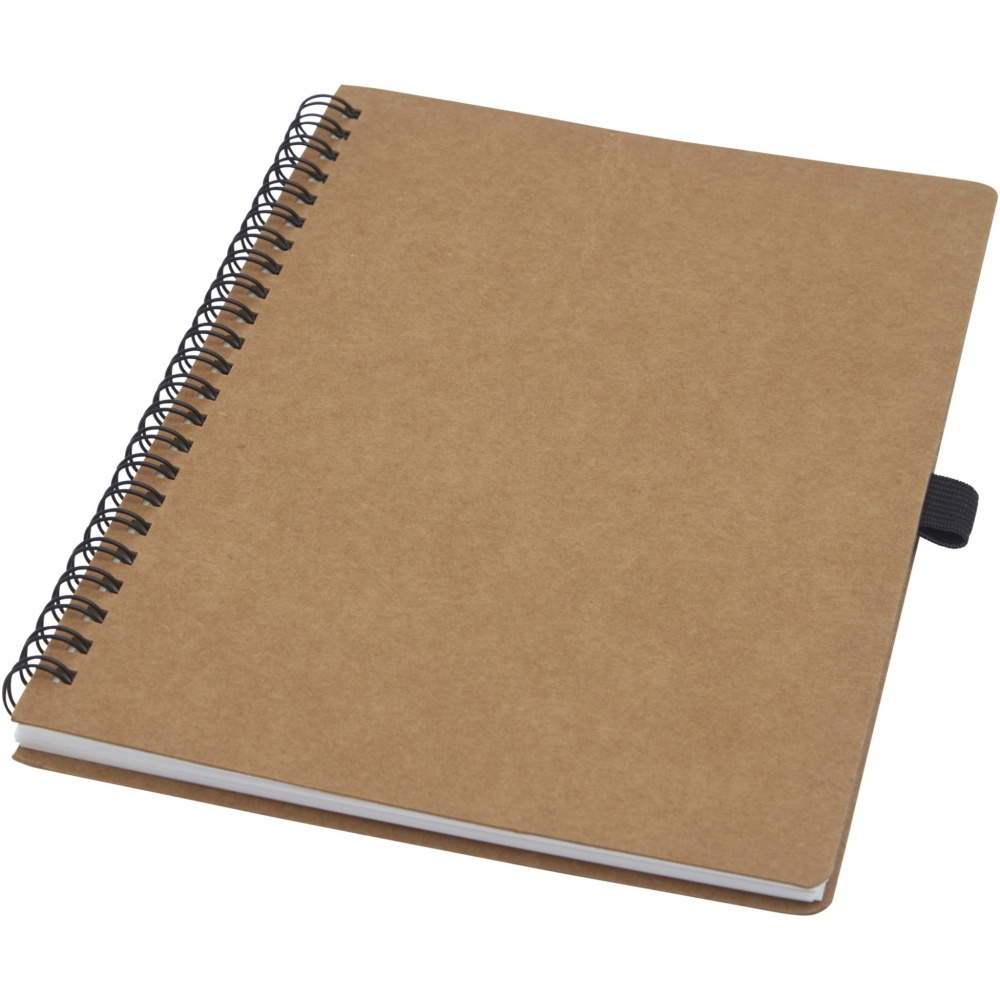 Logotrade promotional gift image of: Cobble A5 wire-o recycled cardboard notebook with stone paper