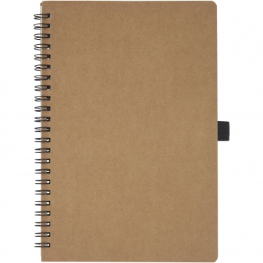 Logo trade promotional giveaways image of: Cobble A5 wire-o recycled cardboard notebook with stone paper