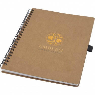 Logotrade promotional giveaway image of: Cobble A5 wire-o recycled cardboard notebook with stone paper