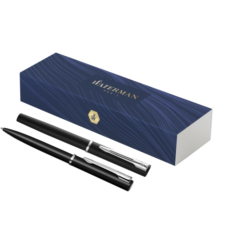 Logo trade promotional gifts picture of: Waterman Allure ballpoint and rollerball pen set