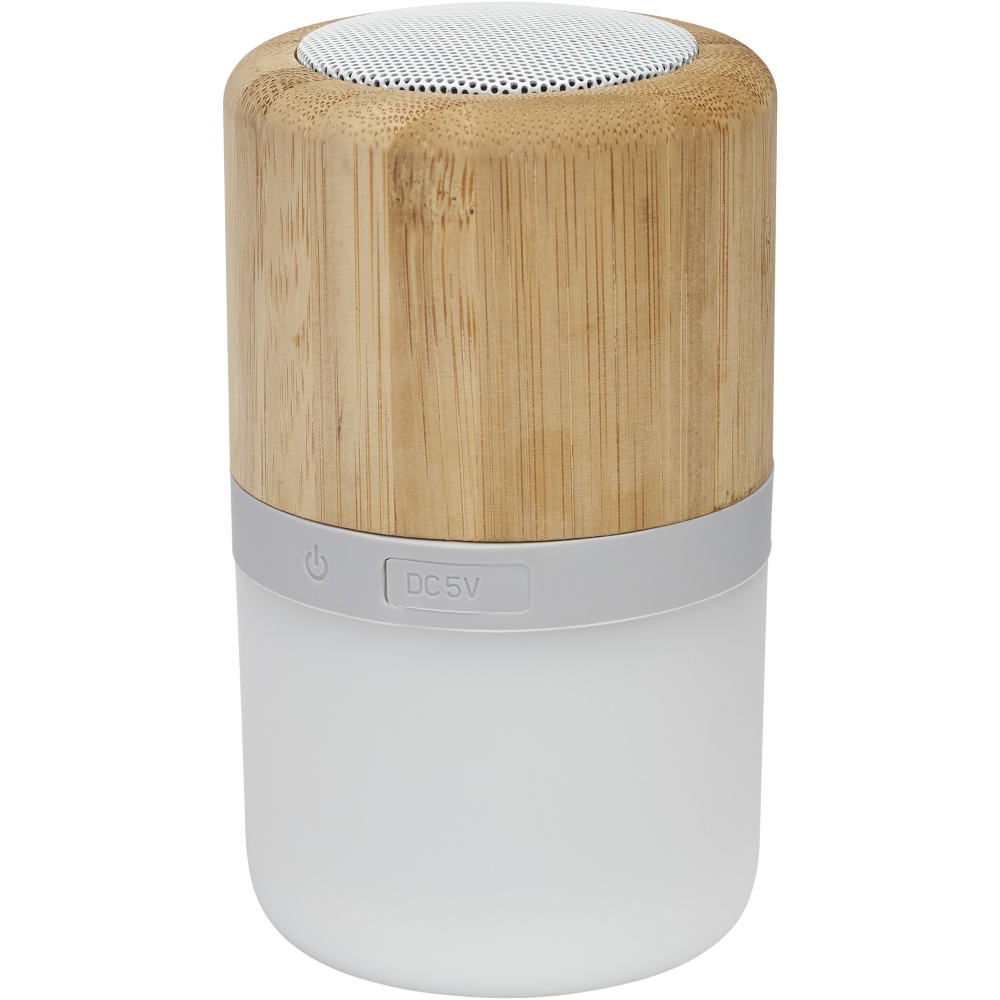 Logotrade corporate gift image of: Aurea bamboo Bluetooth® speaker with light 