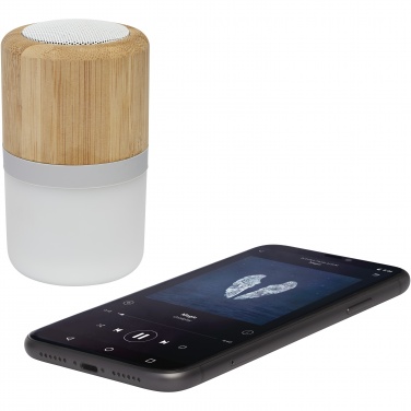 Logotrade corporate gift image of: Aurea bamboo Bluetooth® speaker with light 