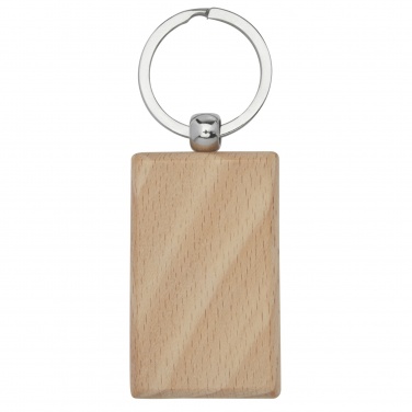 Logotrade advertising product image of: Gian beech wood rectangular keychain