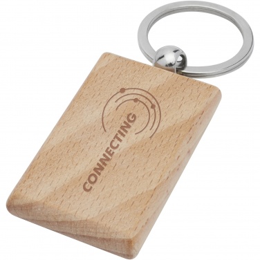 Logo trade promotional giveaway photo of: Gian beech wood rectangular keychain