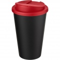 Americano® Eco 350 ml recycled tumbler with spill-proof lid, Red / Solid black