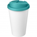 Americano® Eco 350 ml recycled tumbler with spill-proof lid, Aqua blue / White