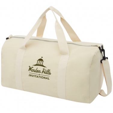 Logo trade promotional items picture of: Pheebs 450 g/m² recycled cotton and polyester duffel bag 24L