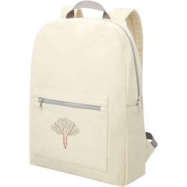 Logo trade promotional items image of: Pheebs 450 g/m² recycled cotton and polyester backpack 10L