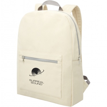 Logo trade promotional merchandise photo of: Pheebs 450 g/m² recycled cotton and polyester backpack 10L