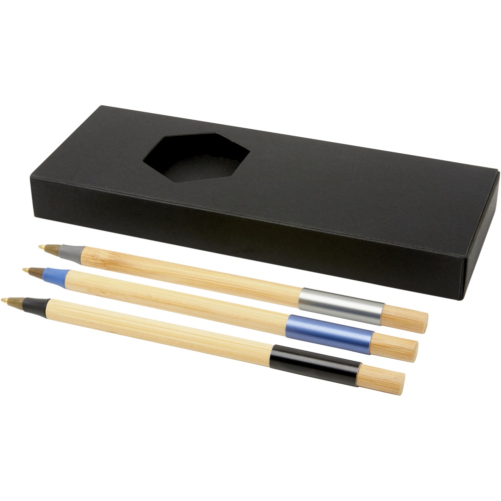 Logotrade corporate gift image of: Kerf 3-piece bamboo pen set