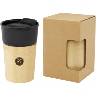 Logo trade promotional merchandise photo of: Pereira 320 ml porcelain mug with bamboo outer wall