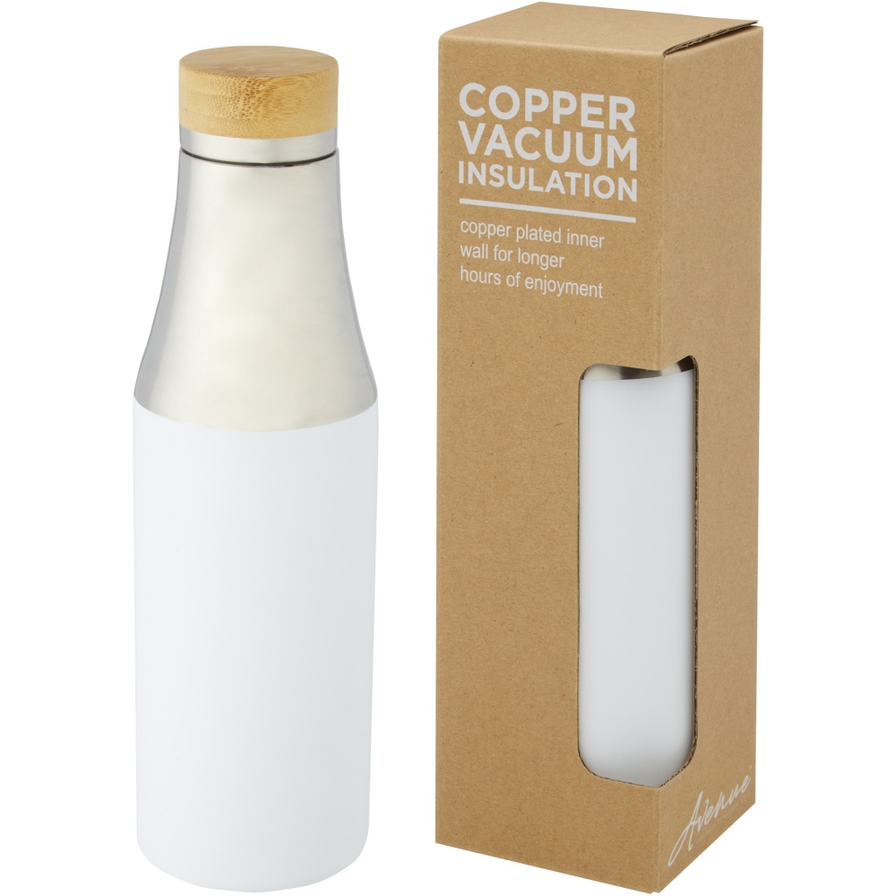 Logo trade corporate gifts picture of: Hulan 540 ml copper vacuum insulated stainless steel bottle with bamboo lid