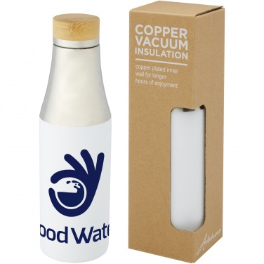 Logo trade promotional giveaway photo of: Hulan 540 ml copper vacuum insulated stainless steel bottle with bamboo lid