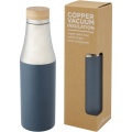 Hulan 540 ml copper vacuum insulated stainless steel bottle with bamboo lid, Ice blue