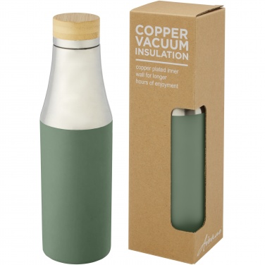 Logo trade advertising product photo of: Hulan 540 ml copper vacuum insulated stainless steel bottle with bamboo lid