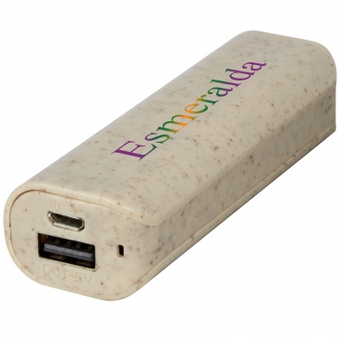 Logo trade promotional products image of: Yoko 1200mAh wheat straw power bank