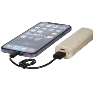 Logo trade promotional merchandise picture of: Yoko 1200mAh wheat straw power bank