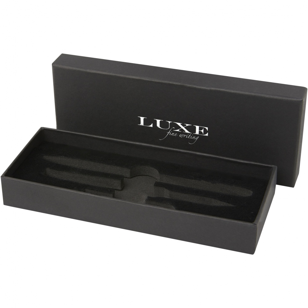 Logo trade promotional giveaway photo of: Tactical Dark duo pen gift box