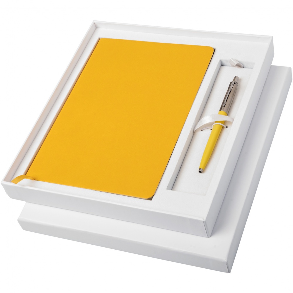 Logo trade advertising product photo of: Parker Classic notebook and Parker pen gift box