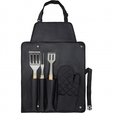 Logotrade promotional item image of: Gril 3-piece BBQ tools set and glove 