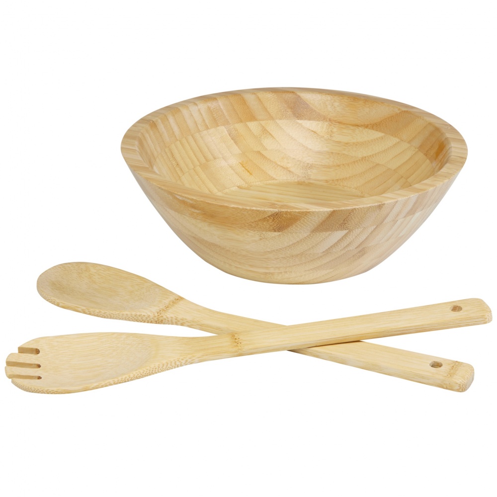 Logo trade promotional gifts image of: Argulls bamboo salad bowl and tools