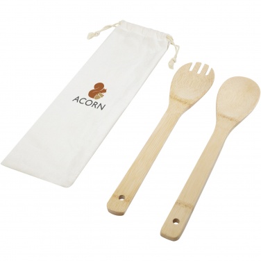 Logo trade business gift photo of: Endiv bamboo salad spoon and fork