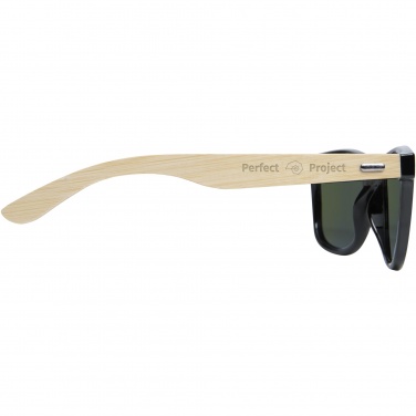 Logo trade promotional product photo of: Taiyō rPET/bamboo mirrored polarized sunglasses in gift box