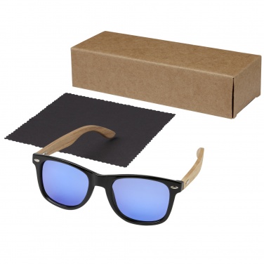 Logo trade promotional product photo of: Hiru rPET/wood mirrored polarized sunglasses in gift box