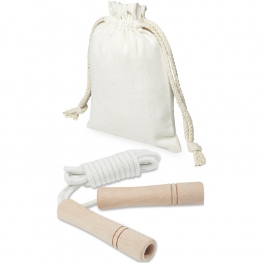 Logotrade promotional merchandise image of: Denise wooden skipping rope in cotton pouch