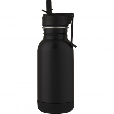 Logo trade advertising product photo of: Lina 400 ml stainless steel sport bottle with straw and loop