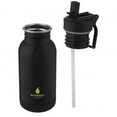 Logotrade advertising product image of: Lina 400 ml stainless steel sport bottle with straw and loop