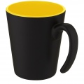 Oli 360 ml ceramic mug with handle, Yellow / Solid black