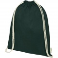 Orissa 140 g/m² organic cotton drawstring bag 5L, Dark green