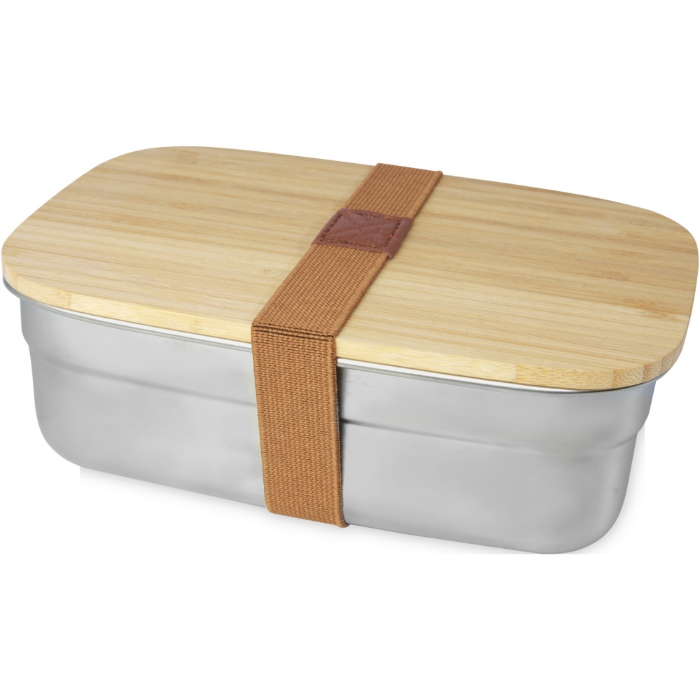 Logo trade promotional gift photo of: Tite stainless steel lunch box with bamboo lid